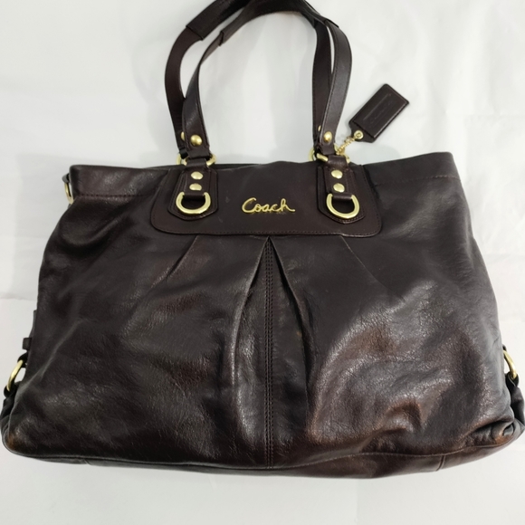 Coach Vintage Ashley Bucket Bag Genuine Leather Convertible Crossbody Brown - Picture 2 of 14